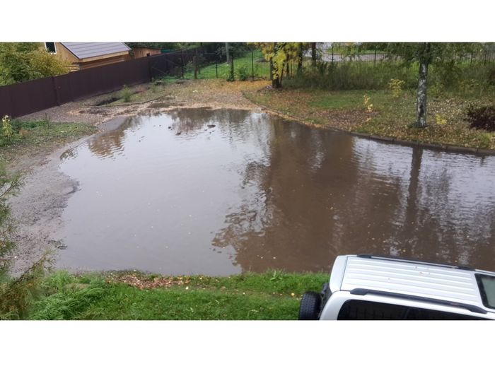 Великолучане жалуются на «упрямую» лужу размером с пруд (ФОТО)