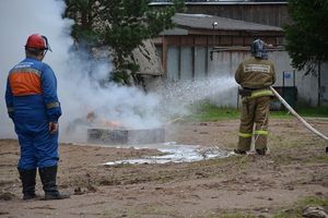 В Острове прошли учения по тушению условного возгорания на подстанции (ФОТО)