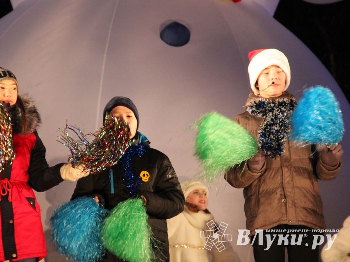 В Великих Луках зажглась главная новогодняя елка (фото)