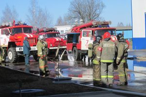 Добровольная пожарная команда завода участвовала в тушении условного пожара (фото)