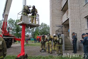 В Великих Луках прошли областные соревнования среди пожарных по спасению пострадавших