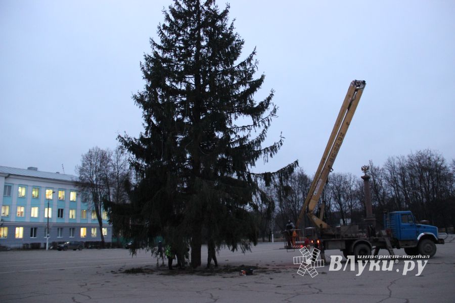 Необычное украшение сняли с главной ёлки Великих Лук