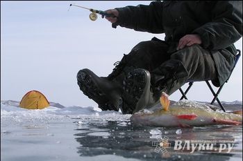 Члены общества слепых отправились на зимнюю рыбалку