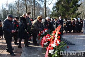 День защитника отечества в Великих Луках отметили памятным митингом и салютом