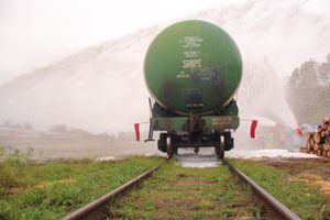 В Великих Луках тушили поезд (ФОТО)