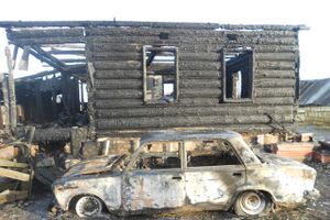 Из-за неправильной конструкции дымохода в Великолукском районе сгорел дом (фото)
