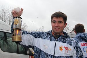 Эстафета Олимпийского огня в Изборске и Пскове
