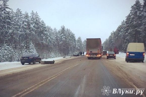 Очередная авария с участием грузового автомобиля произошла на трассе Санкт-Петербург-Невель (фото)