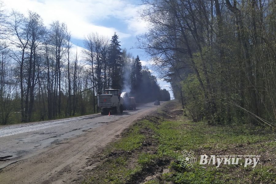 На дороге Великие Луки – Сиверст идёт ремонт дороги (ФОТО)