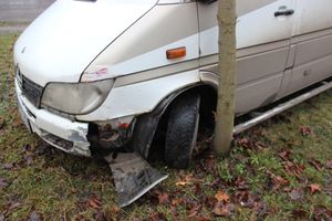 На улице Пушкина водитель врезался в дерево (ФОТО)