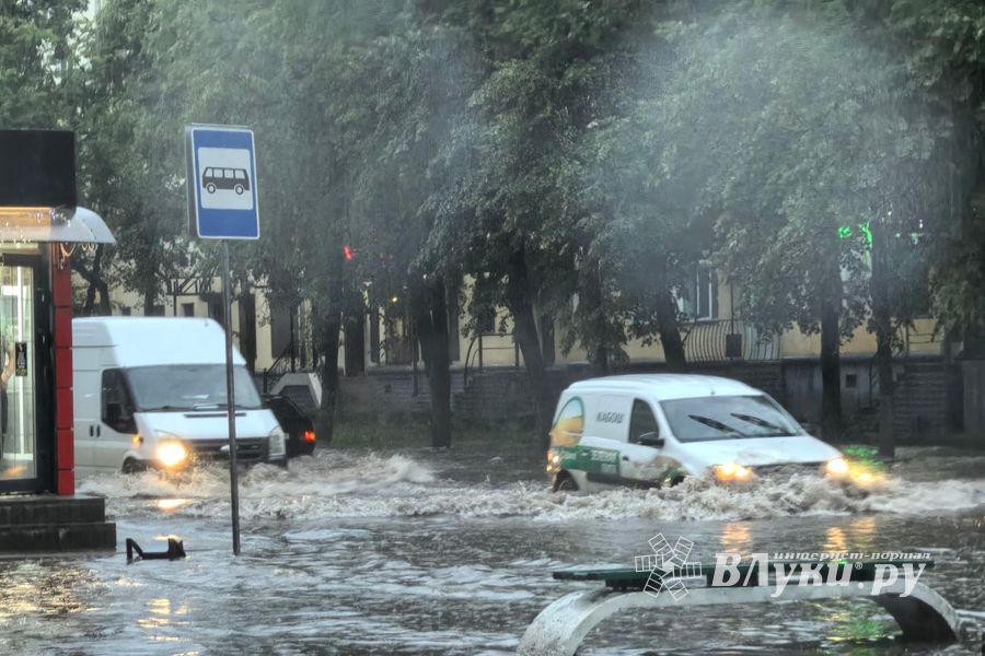 В Великих Луках ликвидируют подтопления от дождя (ФОТО)