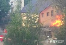 В районе Карцево горит сарай (ФОТО)