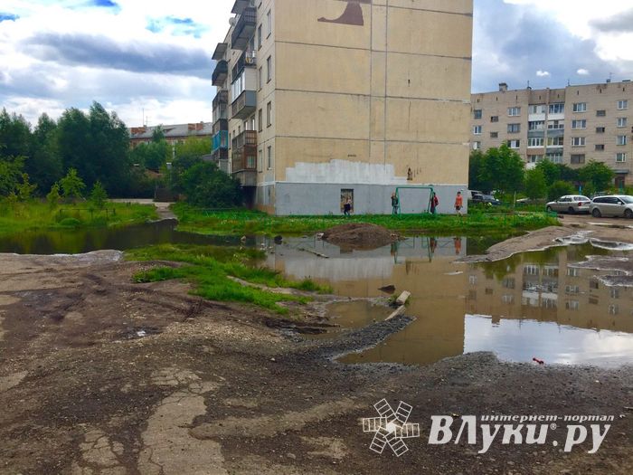 Великолучан беспокоит озеро во дворе дома (ФОТО)