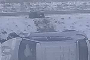 На дороге в Усвяты перевернулся автомобиль (ФОТО)