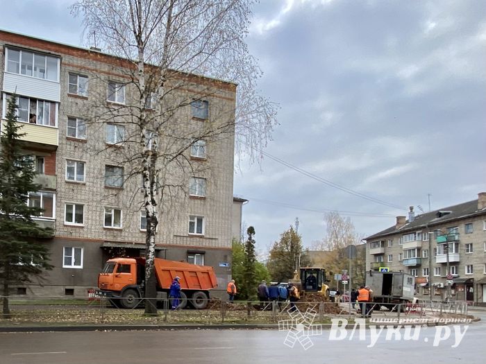 В Великих Луках на проспекте Гагарина ликвидировали прорыв в сетях водопровода (ФОТО)