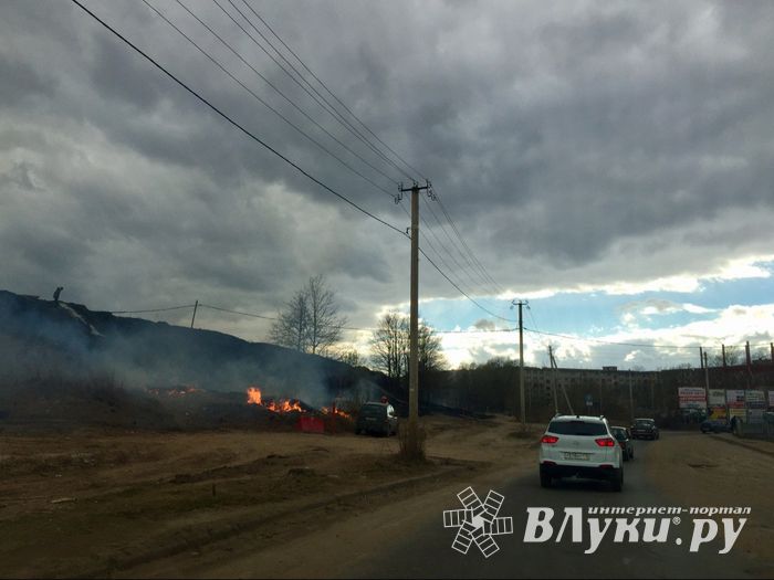 ФОТОФАКТ: В Великих Луках горит путепровод