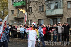 Эстафета Олимпийского огня в Изборске и Пскове
