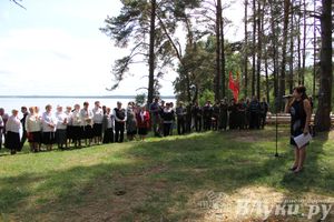 Торжественная церемония закладки Камня Памяти у деревни Каськово