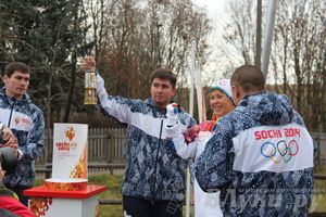 Эстафета Олимпийского огня в Изборске и Пскове