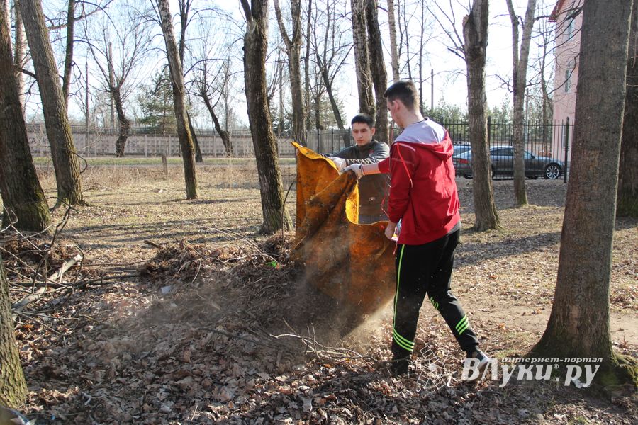 Студенты великолукского филиала ПГУПС вышли на субботник (ФОТО)