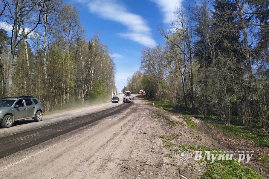 На дороге Великие Луки – Сиверст идёт ремонт дороги (ФОТО)
