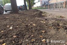 Фотофакт: В Великих Луках на проспекте Октябрьском перерыты газоны