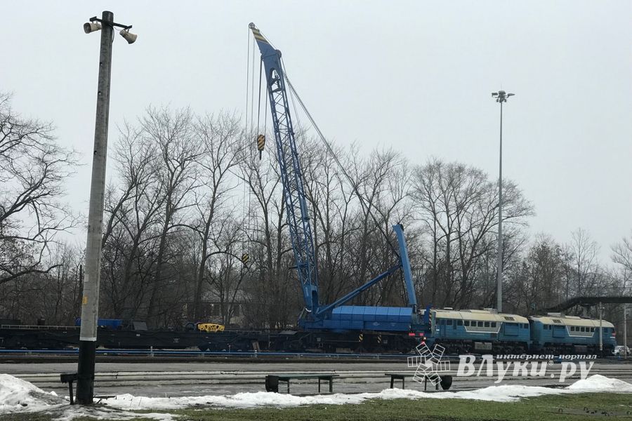 Необычный поезд можно было наблюдать на станции Великие Луки (ФОТО)