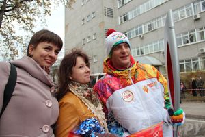 Эстафета Олимпийского огня в Изборске и Пскове