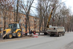 На пр. Гагарина идёт ремонт теплотрассы (ФОТО)