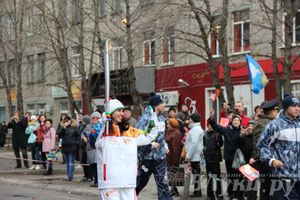 Эстафета Олимпийского огня в Изборске и Пскове