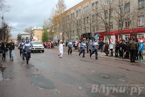 Эстафета Олимпийского огня в Изборске и Пскове