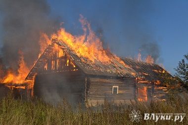В Псковской области пьяный мужчина спалил дом (фото)