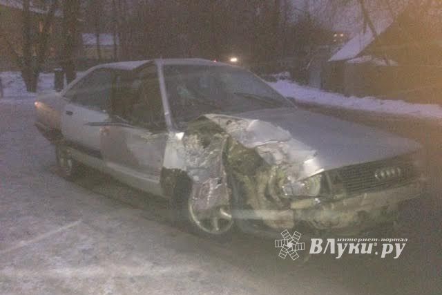 В Великих Луках неизвестный водитель врезался в дерево (ФОТО)