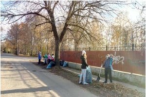 Коллектив ВЛГАФК принял участие в осеннем месячнике по благоустройству территорий (ФОТО)
