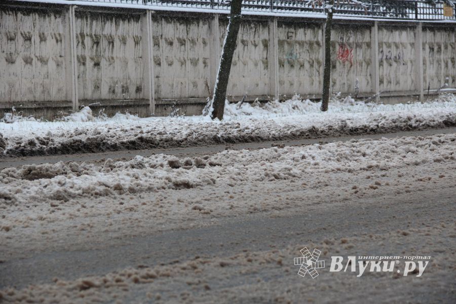 С первым снегопадом вас, коммунальщики Великих Лук!