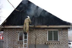 В Великих Луках сгорела хозпостройка (фото)