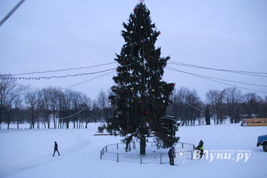 В Великих Луках приступили к демонтажу новогодней ёлки (ФОТО)
