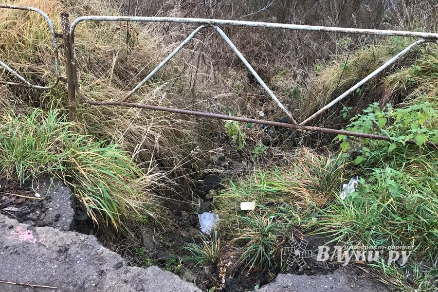 Провал на набережной Великих Лук укрепят (ФОТО)