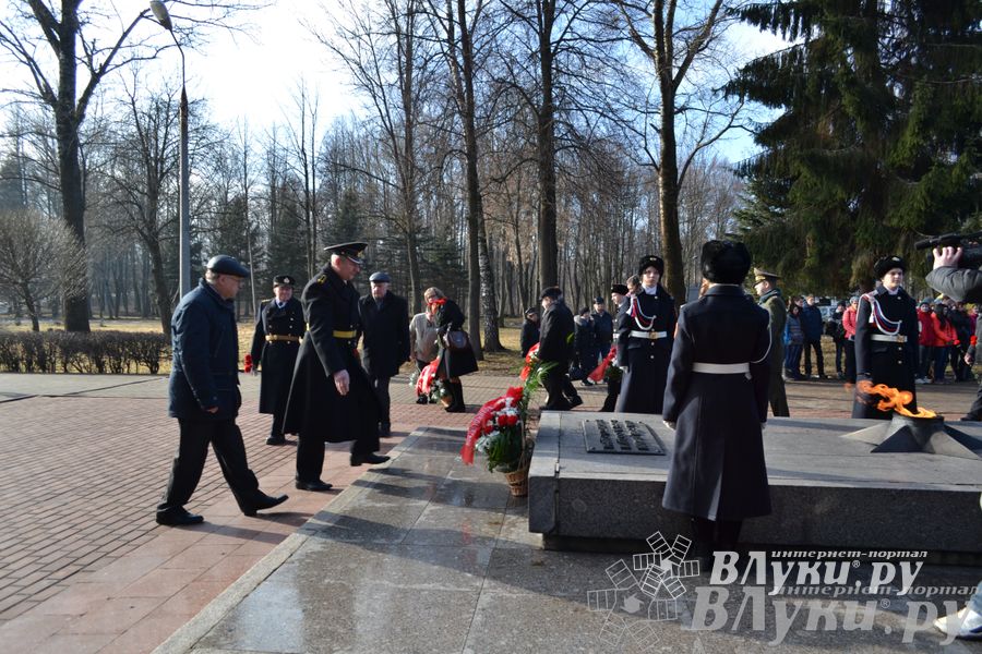 День защитника отечества в Великих Луках отметили памятным митингом и салютом