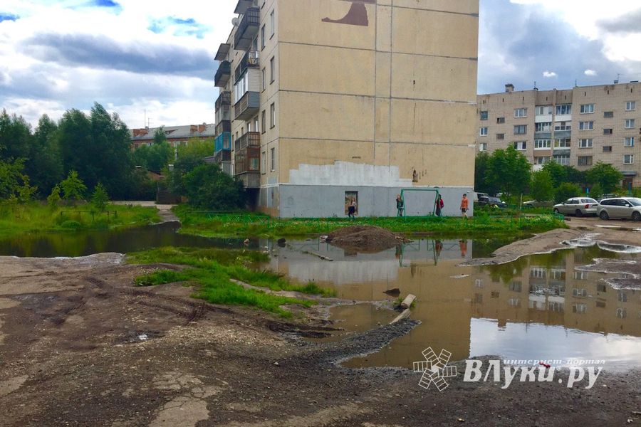 Великолучан беспокоит озеро во дворе дома (ФОТО)