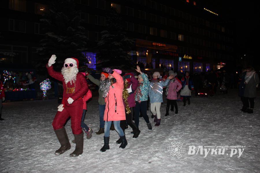 В Великих Луках зажглась новогодная ёлка (ФОТО)