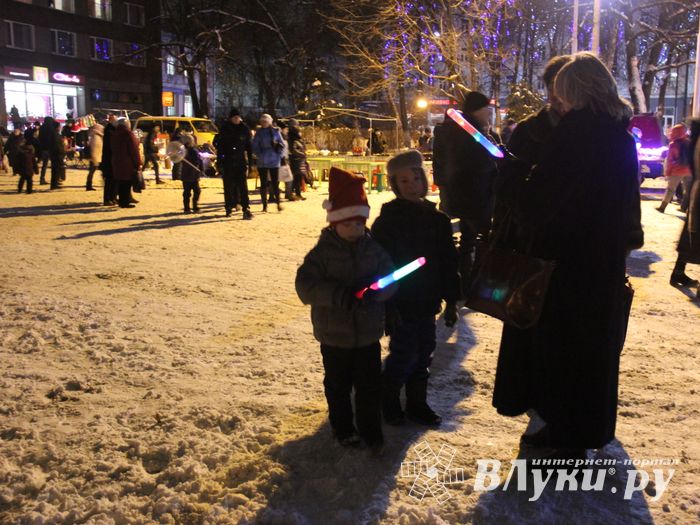 В Великих Луках зажглась новогодная ёлка (ФОТО)