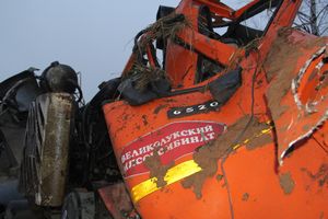 В районе деревни Булынино перевернулась бетономешалка (ФОТО)