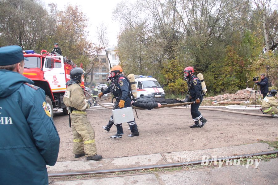 В Великих Луках тушили поезд (ФОТО)