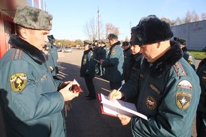 В Главном управлении МЧС России по Псковской области прошёл строевой смотр (ФОТО)