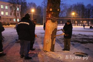 В Великих Луках установили новогоднюю елку (фото)