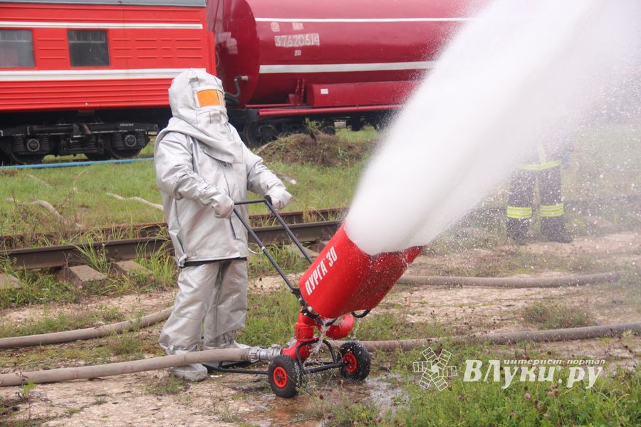 В Великих Луках тушили поезд (ФОТО)