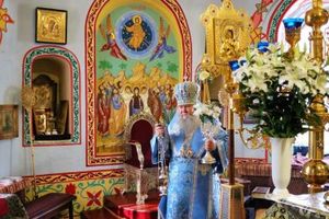 В праздник Благовещения Пресвятой Богородицы епископ Сергий (Булатников) возглавил литургию в Вознесенском соборе города Великие Луки (фото)