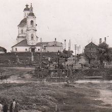 Вид на реку Ловать и Богоявленский собор. Август 1941 года.