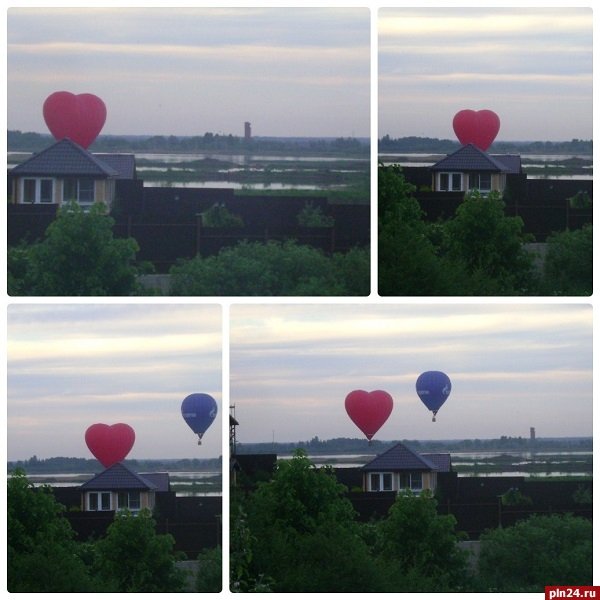 Великие Луки : Фотофакт: Тепловые аэростаты над городом Великие Луки